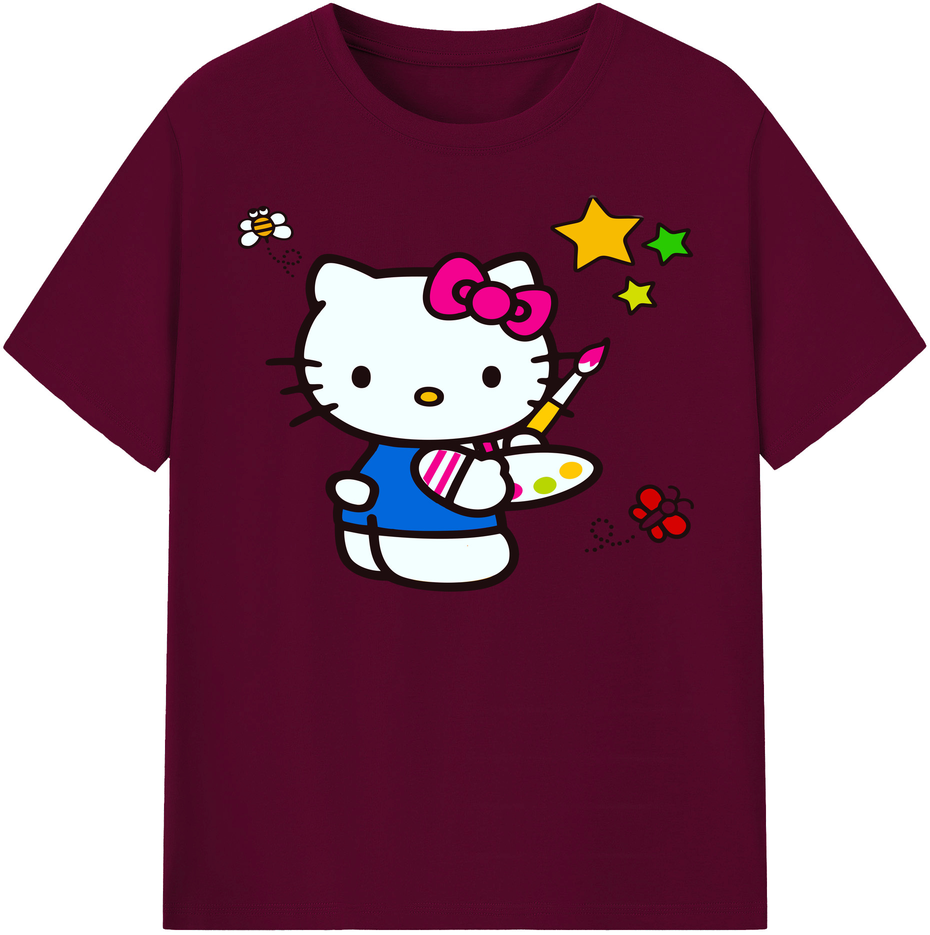 （画像用） Hello Kitty ハローキティ レディースカジュアルプリントTシャツ（綿100％）